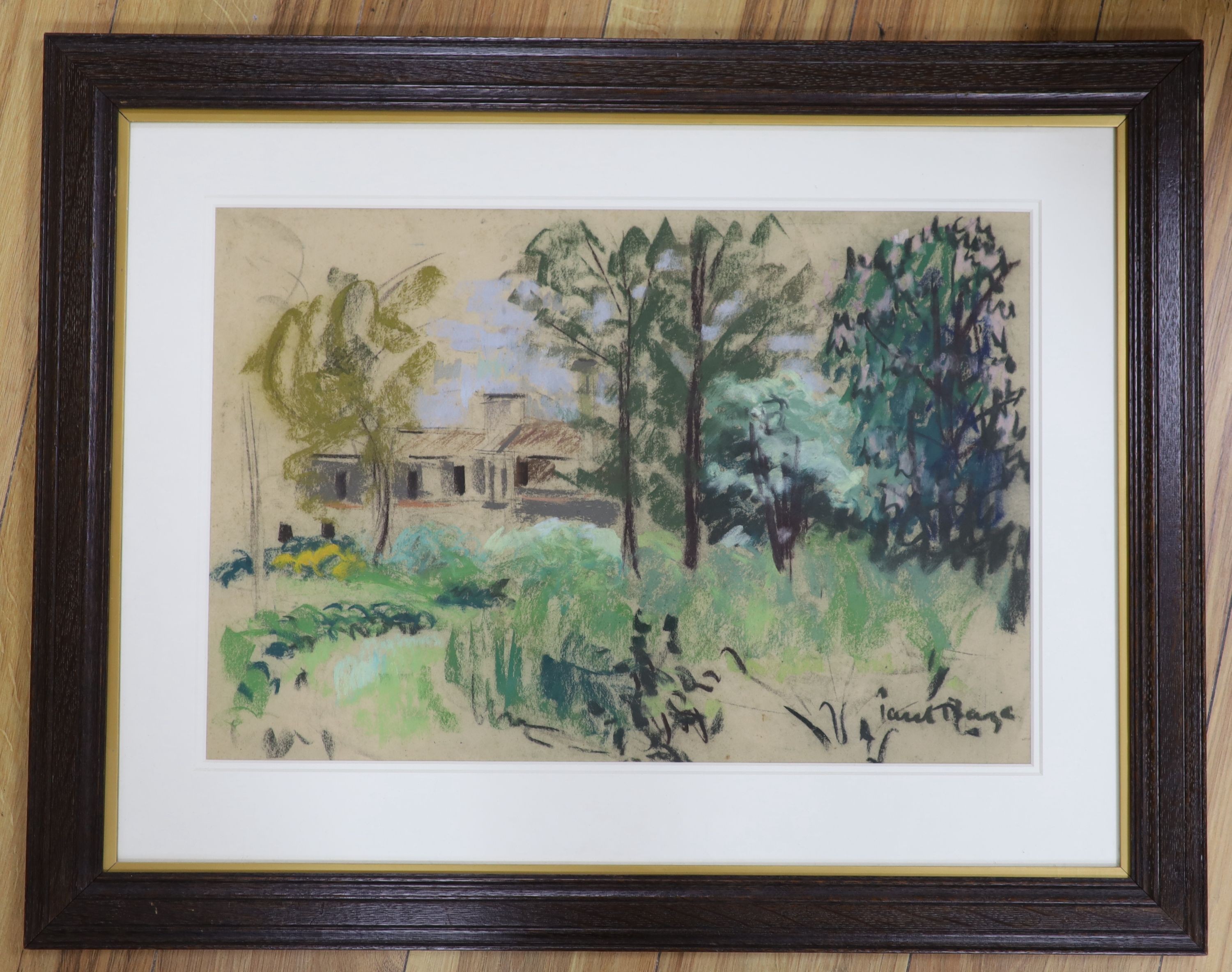 Paul Maze (1887-1979), pastel, French landscape, signed, 36 x 53cm.